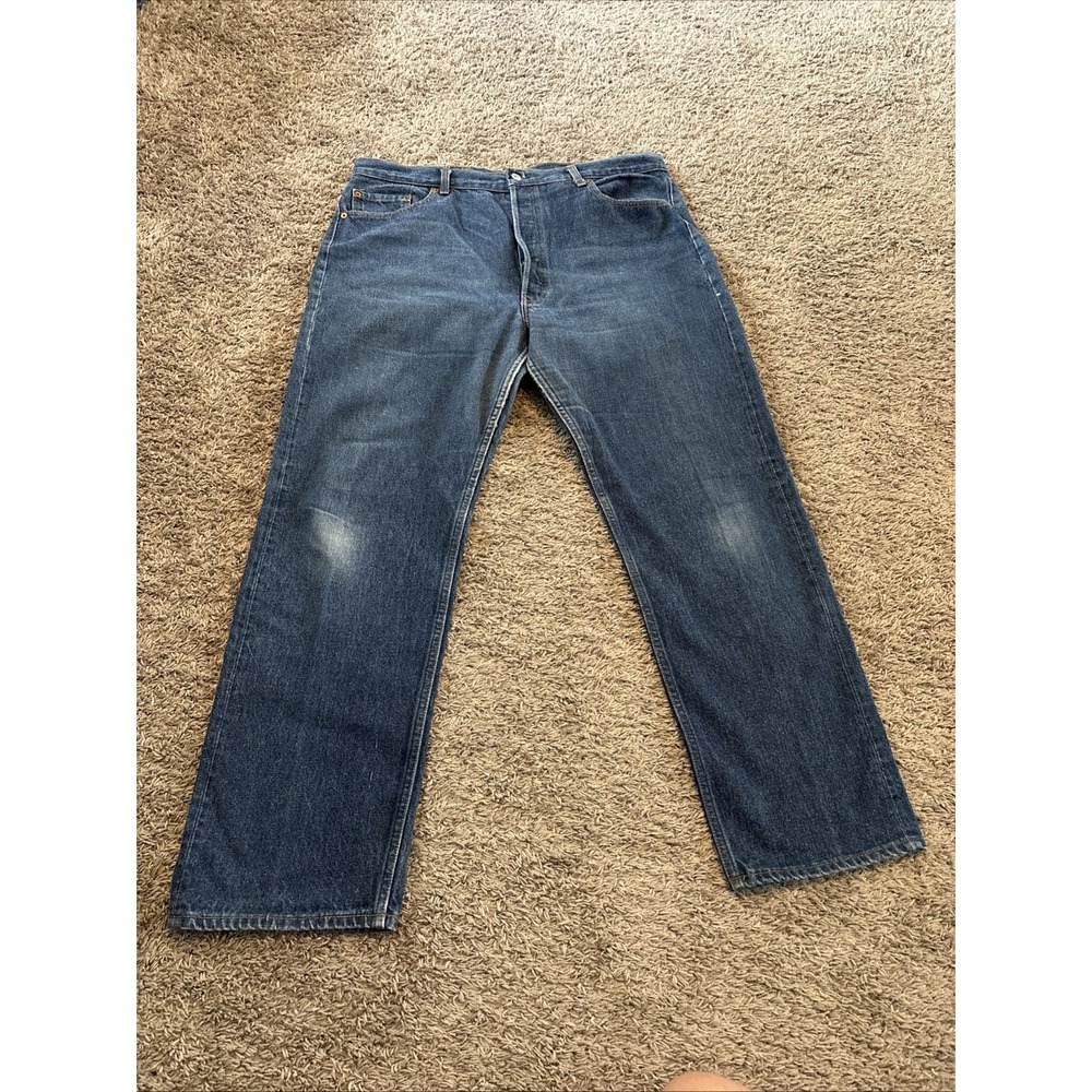 vintage Levis 501 Jeans actual size 38x32 Blue Made In USA 1990s tagged 42x34